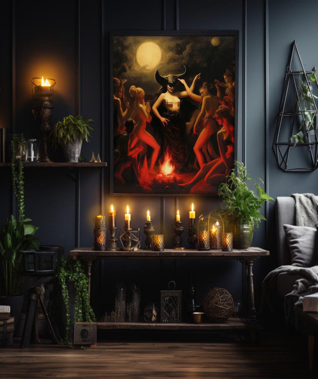Dark Lilith Sabbat Ritual Art Print - Mystical Witchcraft Poster ...