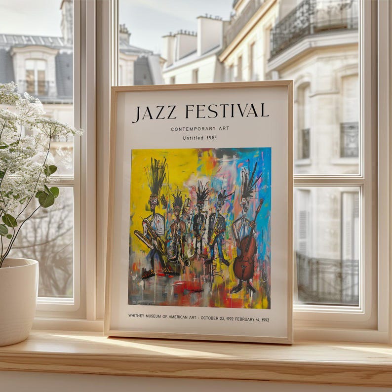 Jazz Festival Art Poster Colorful Abstract Musicians Print Contemporary