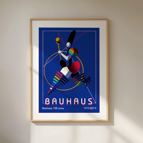 Rare Bauhaus 100 Years Exhibition Poster - High-quality