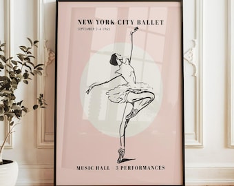 New York City Ballet Poster - Vintage Ballerina Print