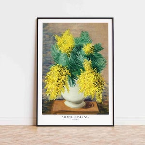 Moïse Kisling&#39;s Mimosa - Vibrant Floral Art Print | Yellow Flower Bouquet | Elegant Botanical Decor - Perfect hausewarming gift