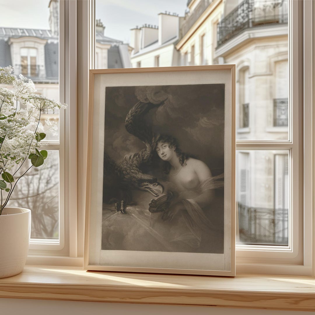 Leda and the Swan Art Print – Vintage Mythology Engraving, Classical ...
