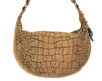 Crocodile Print Leather Handbag