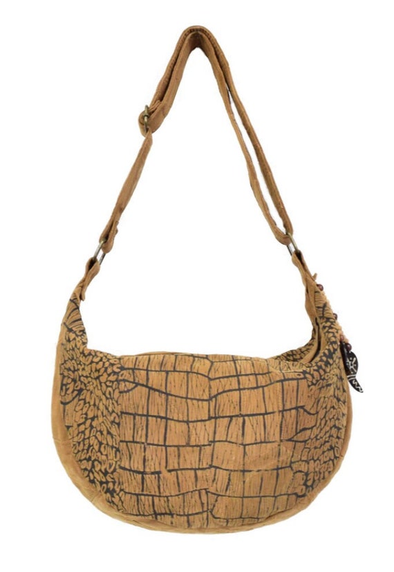 Crocodile Print Leather Handbag