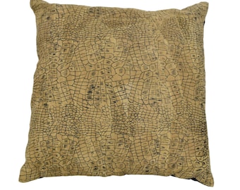 Leather Print Pattern Pillows (Crocodile, Leopard