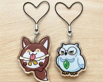 Wolfie & Sleepless Hootie Phone Charms, LADS Valko Inspired Charm Set, Valko Fans Art