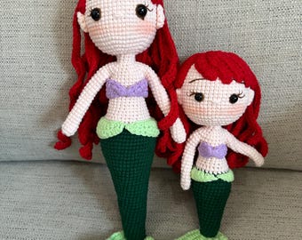 Crochet Plush, Princess toy, Princess Ariel Doll, Cute gift for children, Birthday Gift-Baby shower Gift, crochet Mermaid, Ariel plushie