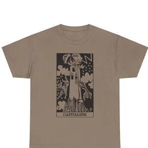 T-shirt anticapitaliste carte de tarot T-shirt gauchiste drôle Cadeau socialiste Cadeau anarchiste T-shirt Halloween fantasmagorique marxiste The Tower Card Costume