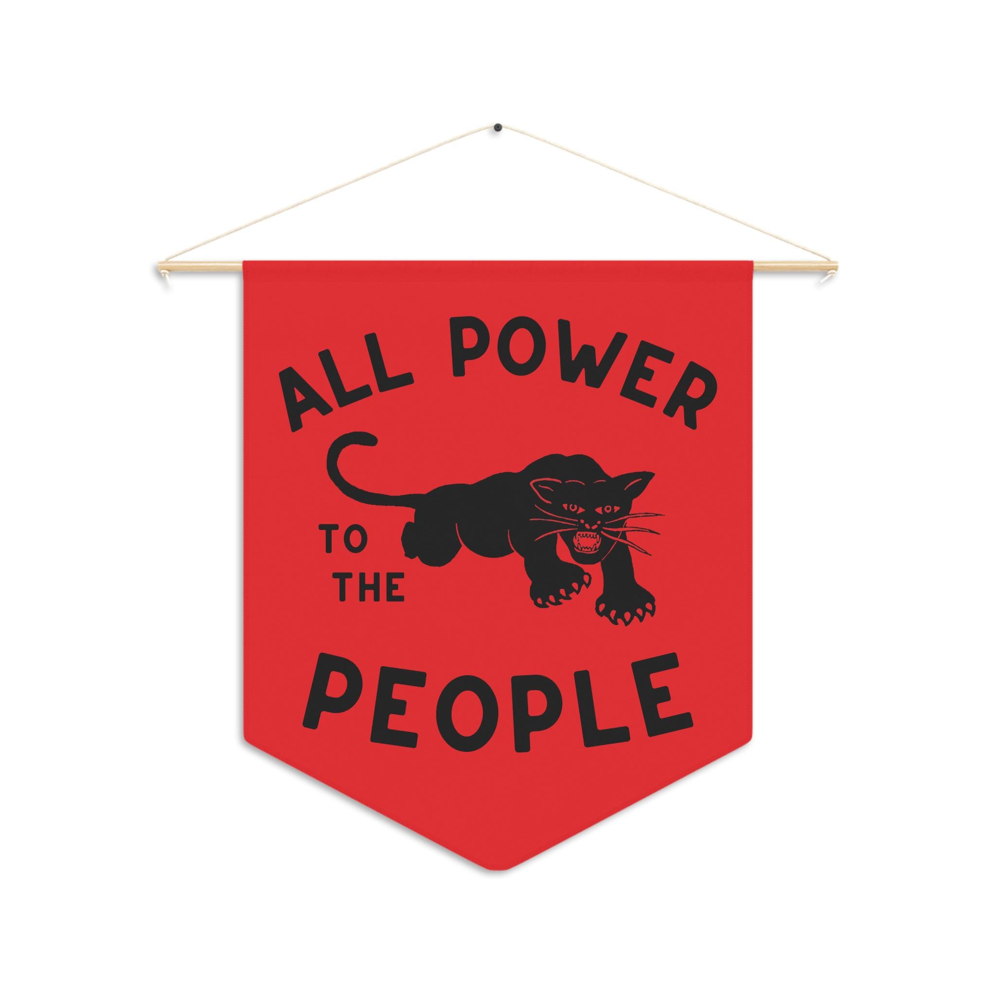 All Power to the People Black Panther Party Pennant Banner | Activist Wall Art, Home Decor, Gift for Comrade, Protest Sign