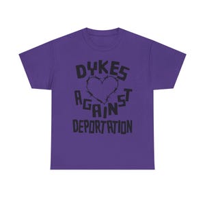 dykes against deportation shirt barbed wire heart tee queer immigrant solidarity abolish ice apparel lesbian protest wear radical pride lgbt migrant justice class war clothing no human illegal activist anti fascist leftist t shirt pride 2025 queer mutual aid detention abolition free them all anti border tee socialist pride unisex graphic the first pride was a riot stonewall t-shirt radical queer liberation no human being is illegal abolish ice abolish borders lesbian anarchist queer anarchism