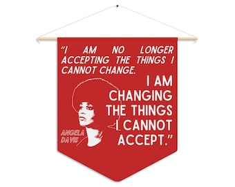 Angela Davis Revolutionary Wall Pennant Anti-capitalist Decor Socialist Gift Communist Black Power Black Liberation Decolonize Protest
