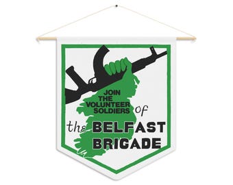 Irish Republican Army Wall Pennant IRA Irish Liberation Pride Belfast Brigade Gift Socialist Home Decor Marxist Communist Anarchist History