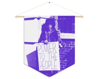 Marsha P Johnson Power to the People Pennant Protest Wall Flag Queer Liberation Trans Rights Protect the Dolls Radical Queer Anarchist Gift