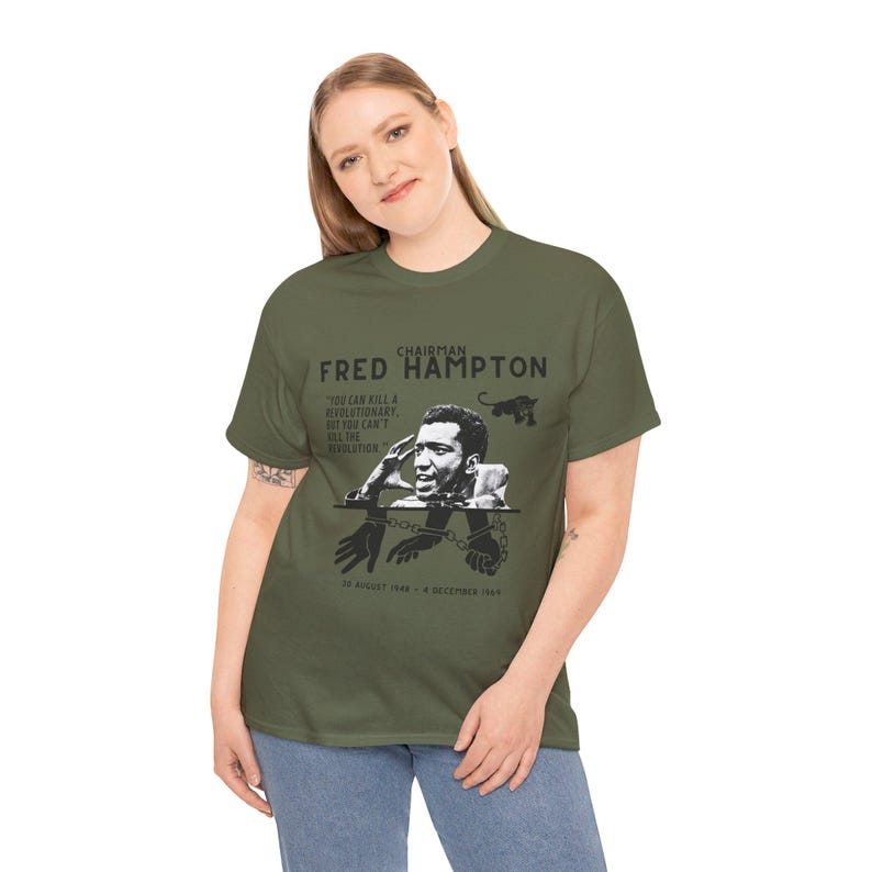 FRED HAMPTON T-shirt Black Panther Party socialist communist black liberation people's history tshirt tee gift leftist protest rally image 9