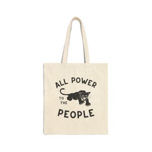 All Power to the People Black Panther Party Tote Bag leftist socialism socialist black liberation anti-imperialism anti-colonialism gift image 1