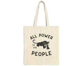 All Power to the People Black Panther Party Tote Bag leftist socialism socialist black liberation anti-imperialism anti-colonialism gift