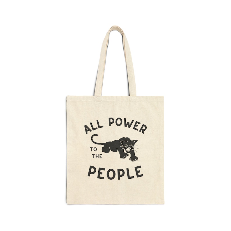 All Power to the People Black Panther Party Tote Bag leftist socialism socialist black liberation anti-imperialism anti-colonialism gift image 1