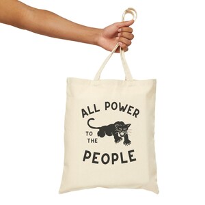 All Power to the People Black Panther Party Tote Bag leftist socialism socialist black liberation anti-imperialism anti-colonialism gift image 3