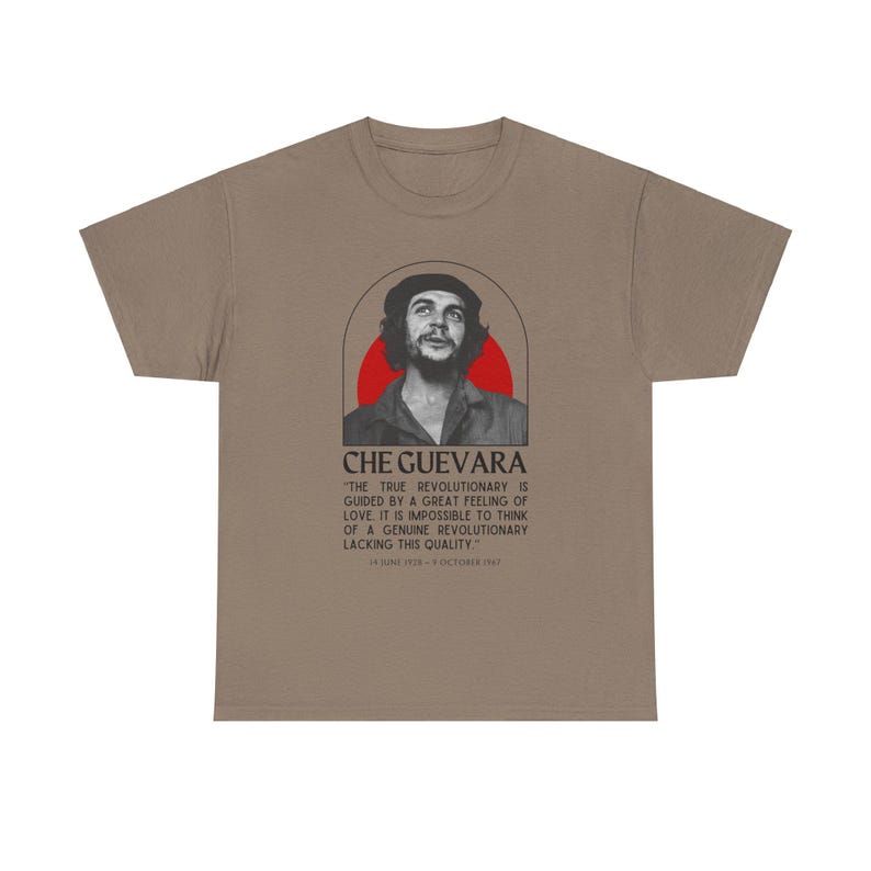 Camiseta del Che Guevara, amor revolucionario, marxista, comunista, socialista, socialismo, revolución, anticapitalista, antiimperialista, Cuba. Brown Savana