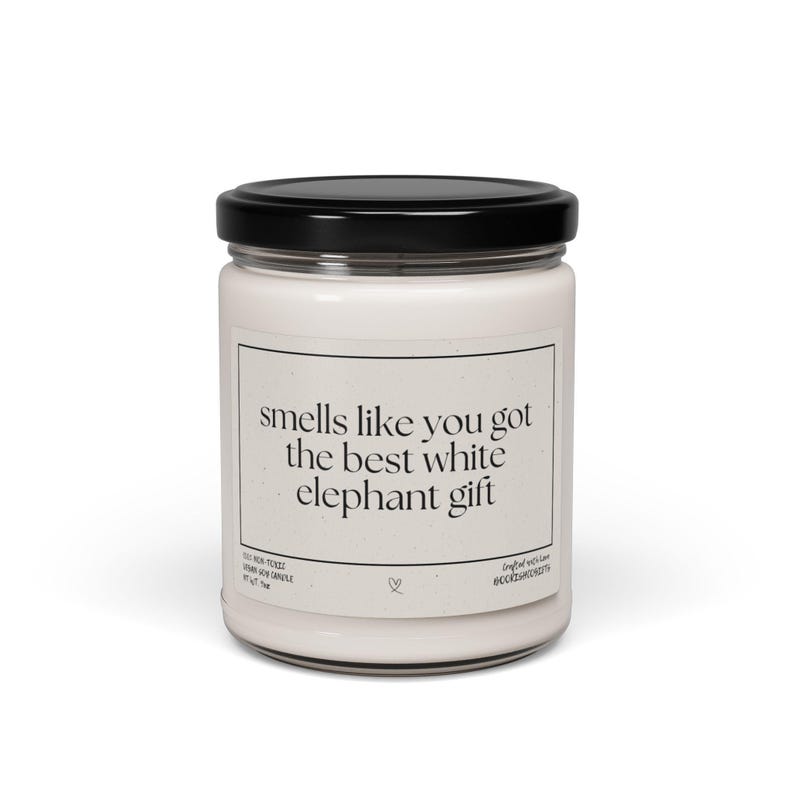 Funny White Elephant Gift Candle Christmas Gift Holiday Party Work Party Gift Cozy Christmas Candle Family Gift Exchange Bild 3