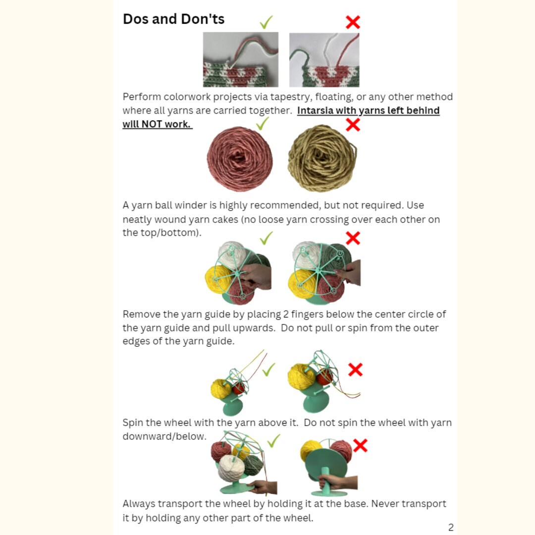 IMPERFECT Colorwork Wheel by Maeli Designs 3D Printed Yarn Untwisting