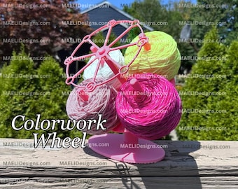 The Colorwork Wheel V2.0 By Maeli Designs - 3D printed yarn untwisting tool for crochet and knit colour work - dispenser - yarn untwister