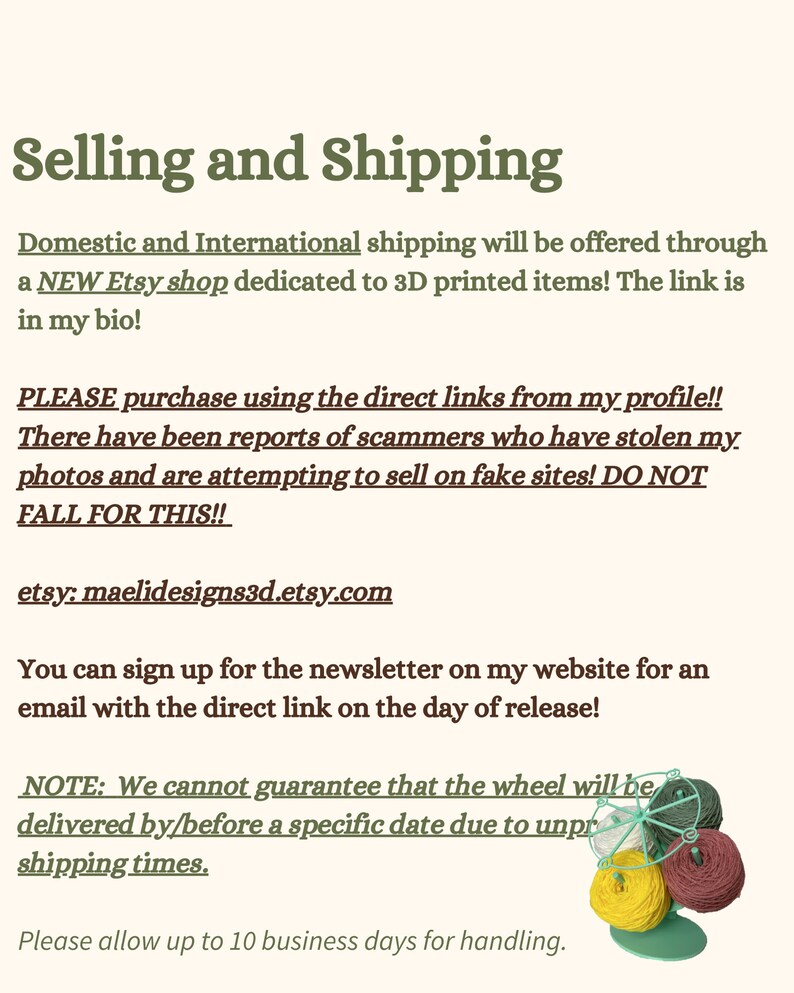 IMPERFECT Colorwork Wheel by Maeli Designs 3D Printed Yarn Untwisting