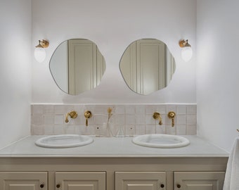 asymmetric mirror - home mirror decor - irregular small round mirror - console mirror - bathroom mirror - vanity mirror - wall mirror
