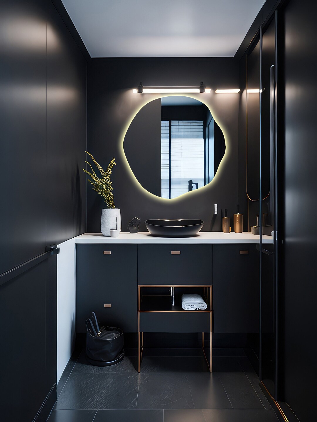 Curvy Led Mirror Wavy Body Mirror Led Wavy Mirror Irregular Mirror Bathroom Lucia Floor Mirror