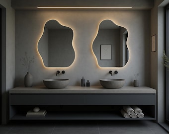 Modern Wavy LED Vanity Mirror