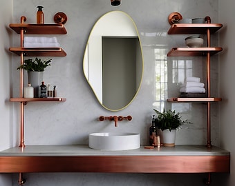 Bathroom Mirror - Wall Mirror - Irregular Mirror - Frame Mirror - Curved Mirror - Mirrors - Full Length Mirror - Asymmetric Mirror - mirrors