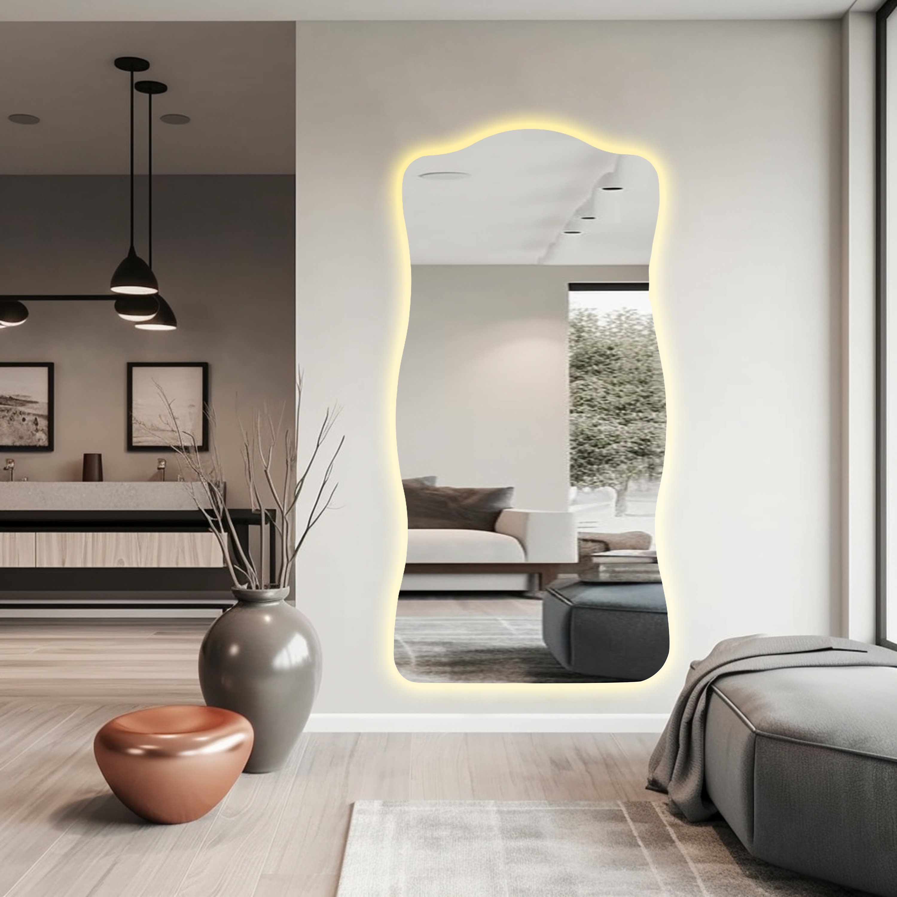 Floor Led Mirror Led Mirrors Full Length Mirror With Light on the Back