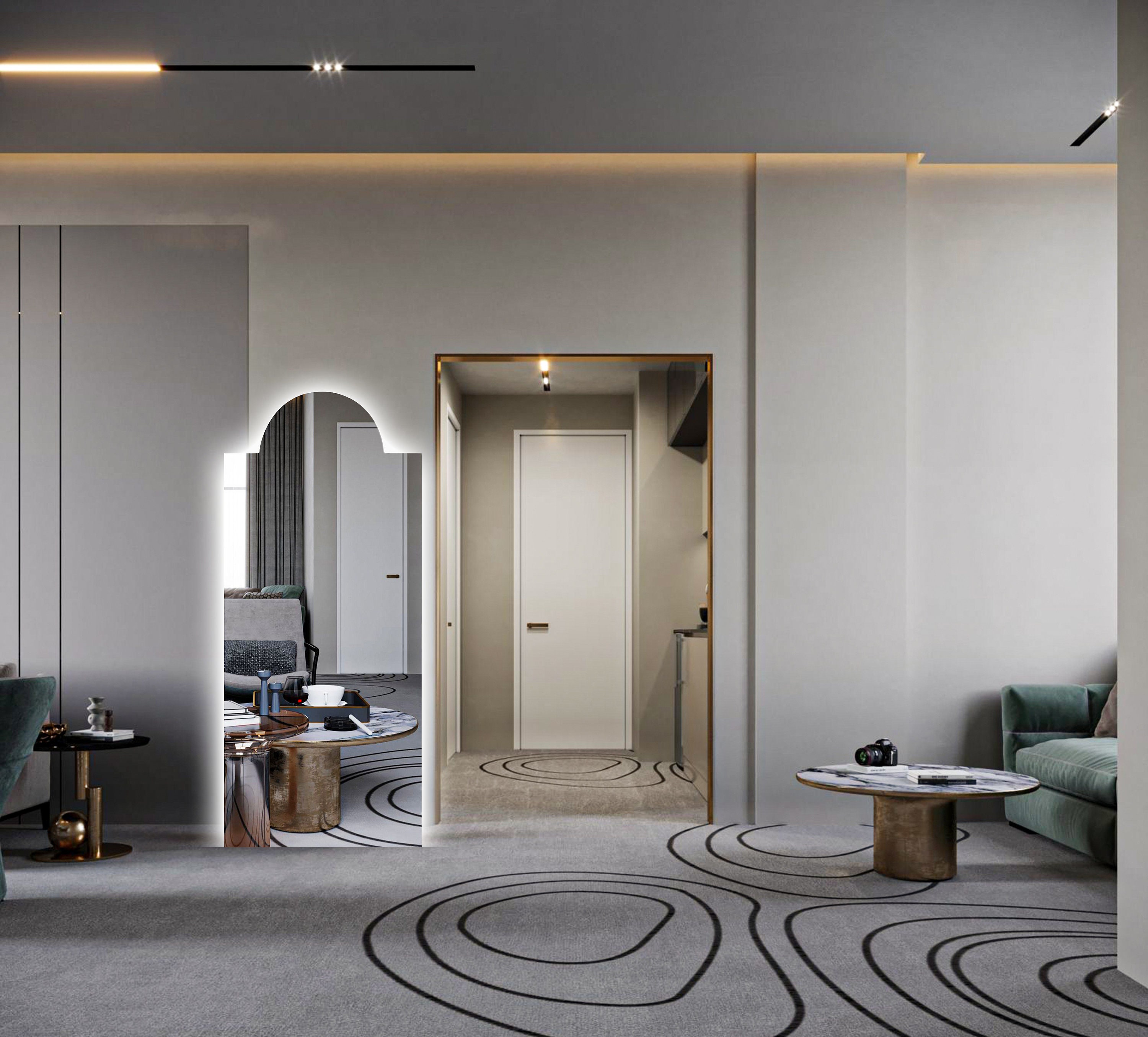 Full Size LED Illuminated Floor Mirror Italian Model LED Large Size ...