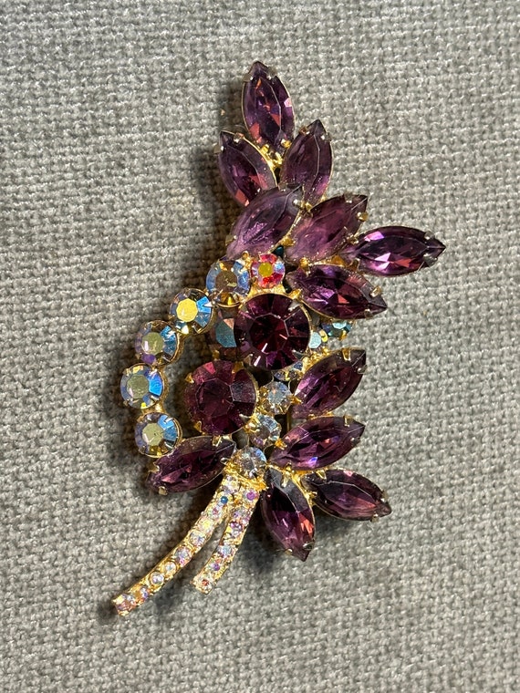 Juliana purple rhinestone brooch aurora