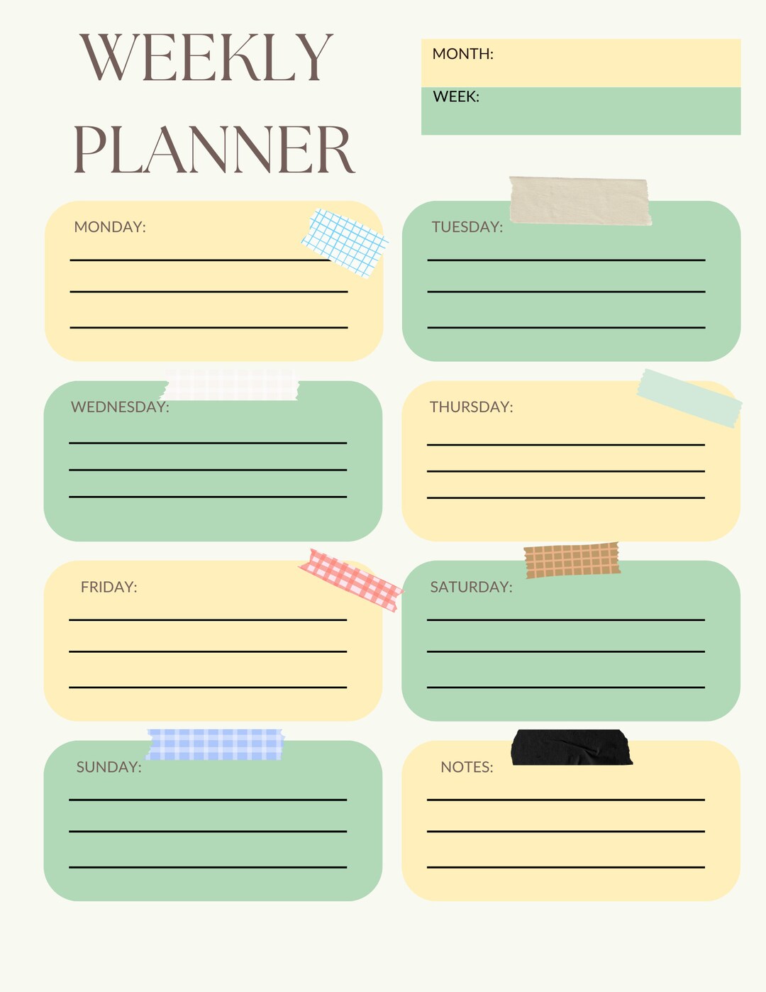 Digital Weekly Planner 2024 2025 Undated Digital Planners Goodnotes
