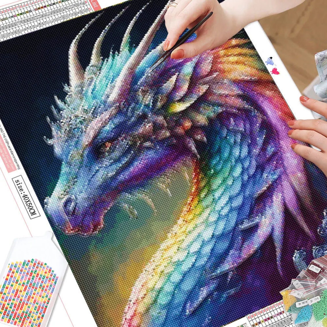 Diamond Painting Kit Dragon Etsy