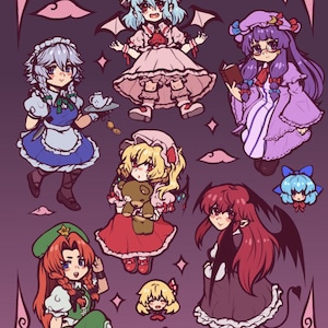 Touhou Project EoSD Holographic Kiss Cut Sticker Sheet