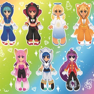 Sonic x Vocaloid Holographic Kiss Cut Sticker Sheet