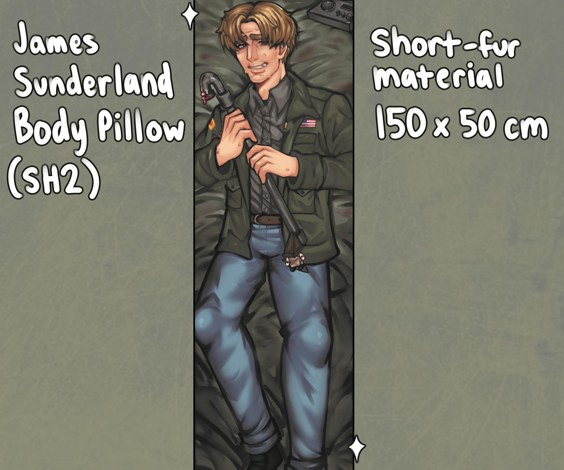 James Sunderland Silent Hill 2 Body Pillow Cover (UPDATED DESIGN