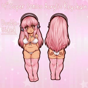 4&quot; Super Sonico Double-Sided Acrylic Keychain Charm