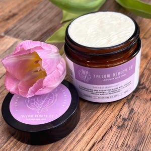 Organic TALLOW balm infused with frankincense and botanicals. Gentle and healing. No essential oils. Face and body cream. Smells amazing