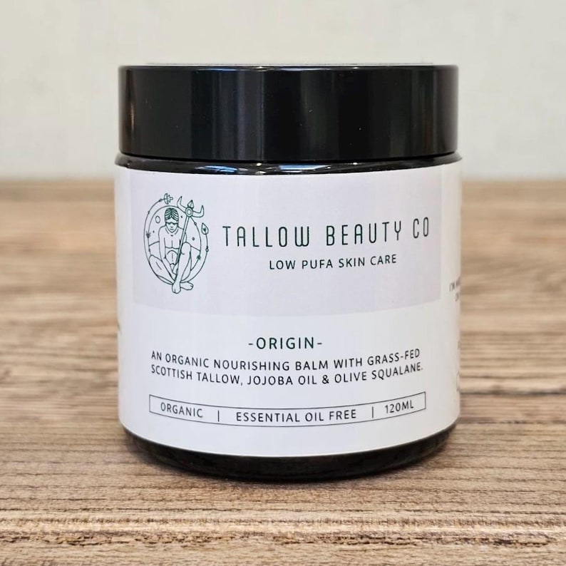 ORGANIC Whipped Grass-Fed beef Tallow face & body Cream With cold pressed organic Jojoba Oil | best Seller unscented balm. 120 Milliliters
