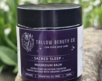 Bálsamo de sebo orgánico puro de magnesio, ligeramente infusionado con lavanda orgánica. Sebo de res 100% alimentado con pasto. ZEICHSTEIN de origen ultra puro.