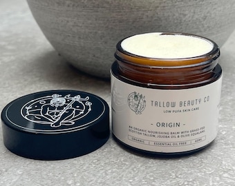 Bálsamo de sebo batido orgánico / Alimentado con pasto / Crema de sebo de res batida / Más vendido / Sin perfume / Envío gratis