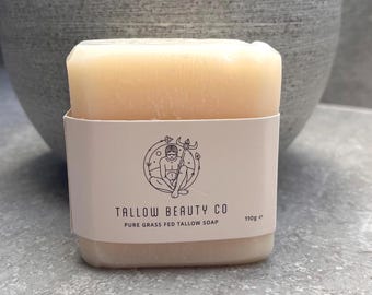 ORGANIC PURE TALLOW,  100% Grass-fed and finished Beef Tallow moisturising Soap.