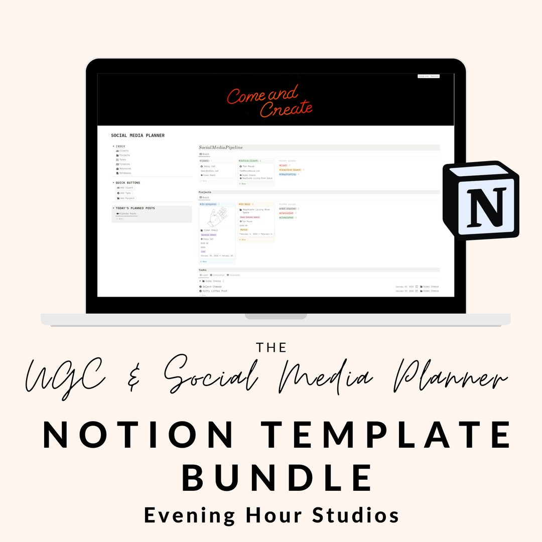 Notion Template UGC Content Manager Planner & Social Medias Notion ...