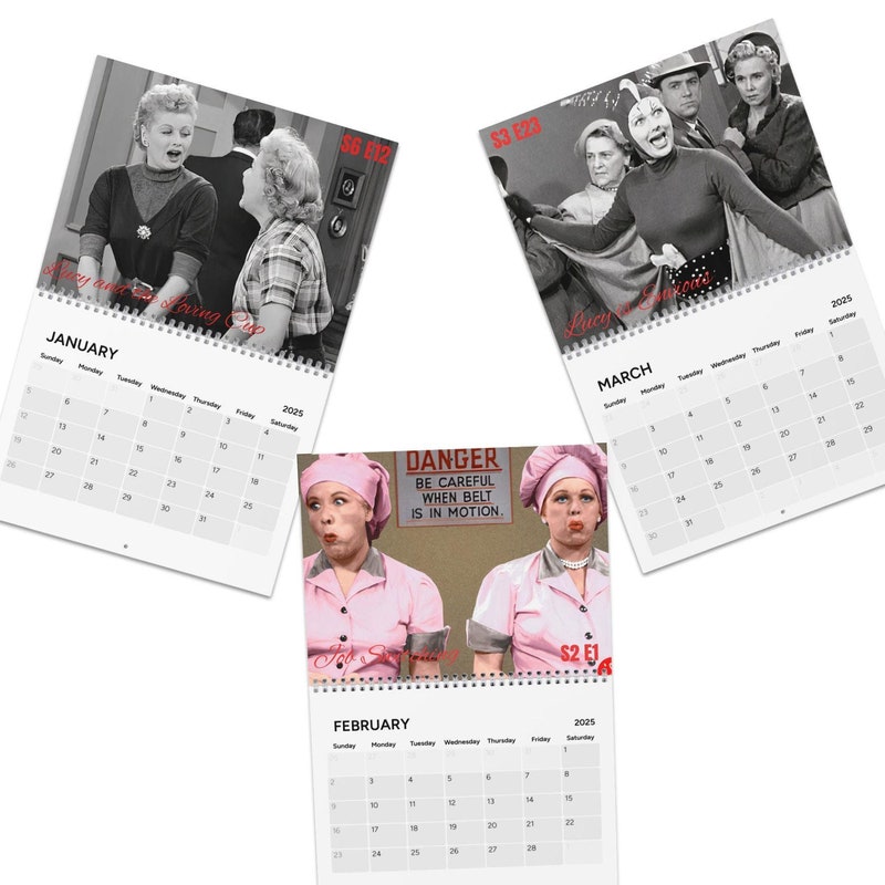 I Love Lucy Calendar 2025 Wall Calendar Etsy