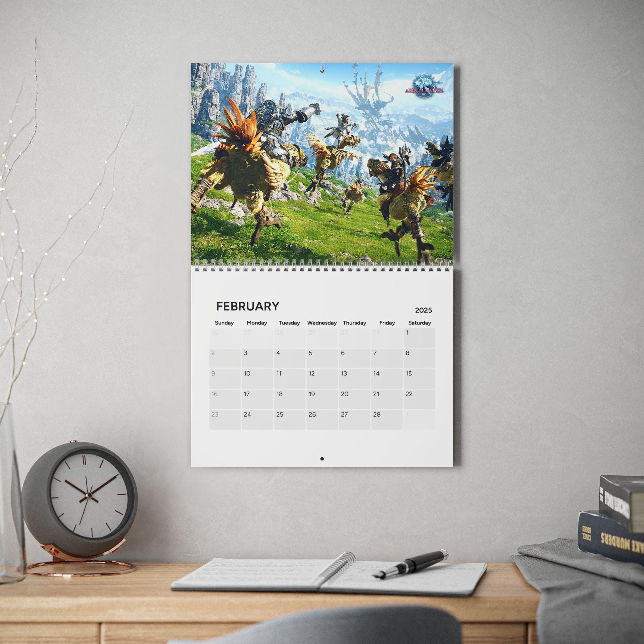 Final Fantasy XIV 2025 Calendar, Video Game Wall Calendars