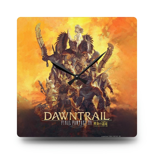 Horloge murale Dawntrail en acrylique Final Fantasy XIV | Cadeau de jeu | Franchise