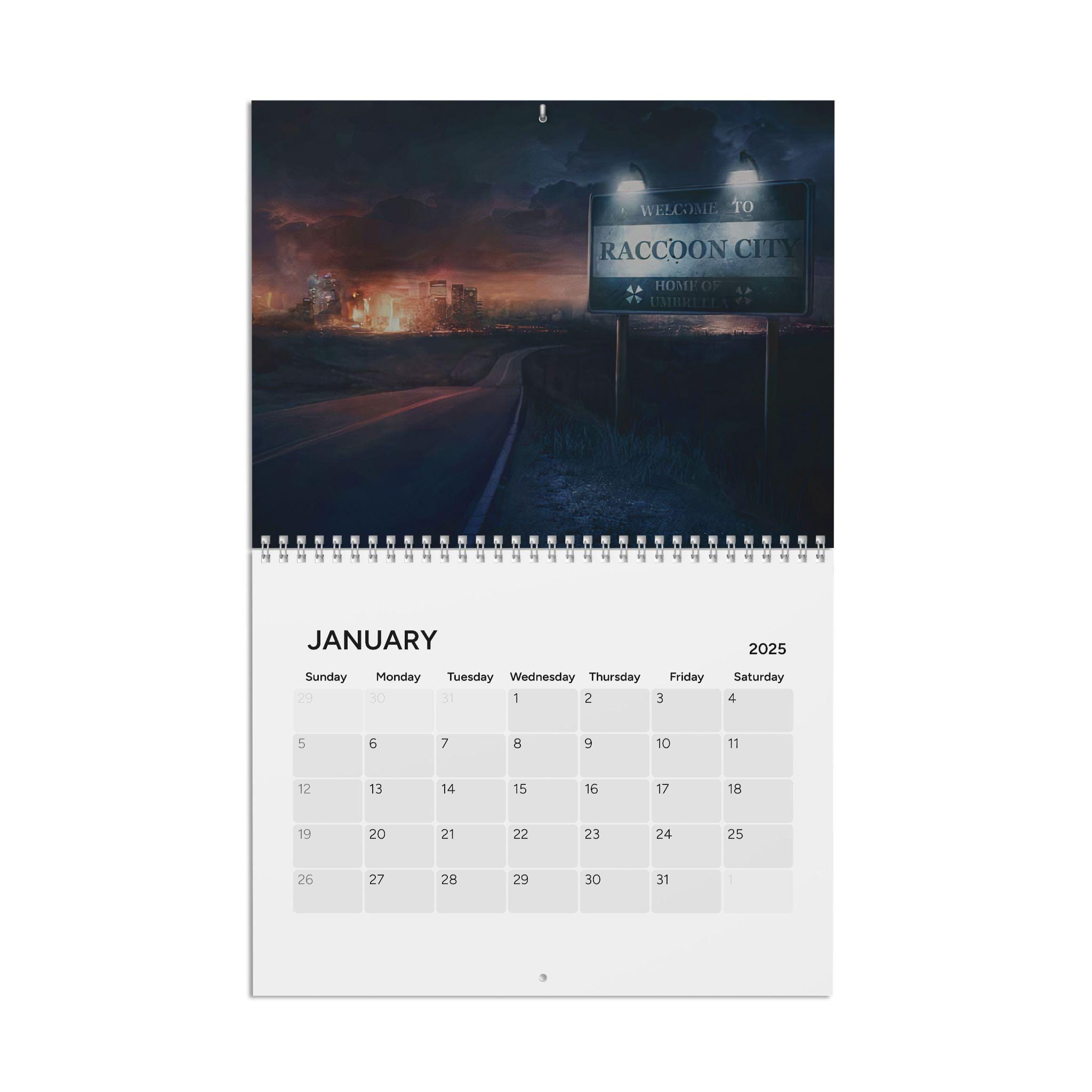 Resident Evil Franchise 2025 Wall Calendar, Video Game